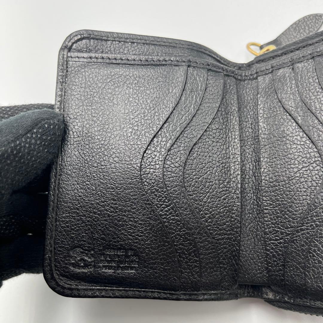 大人気✨ イルビゾンテ 二つ折り財布 ブラック レザー シボ 金ボタン