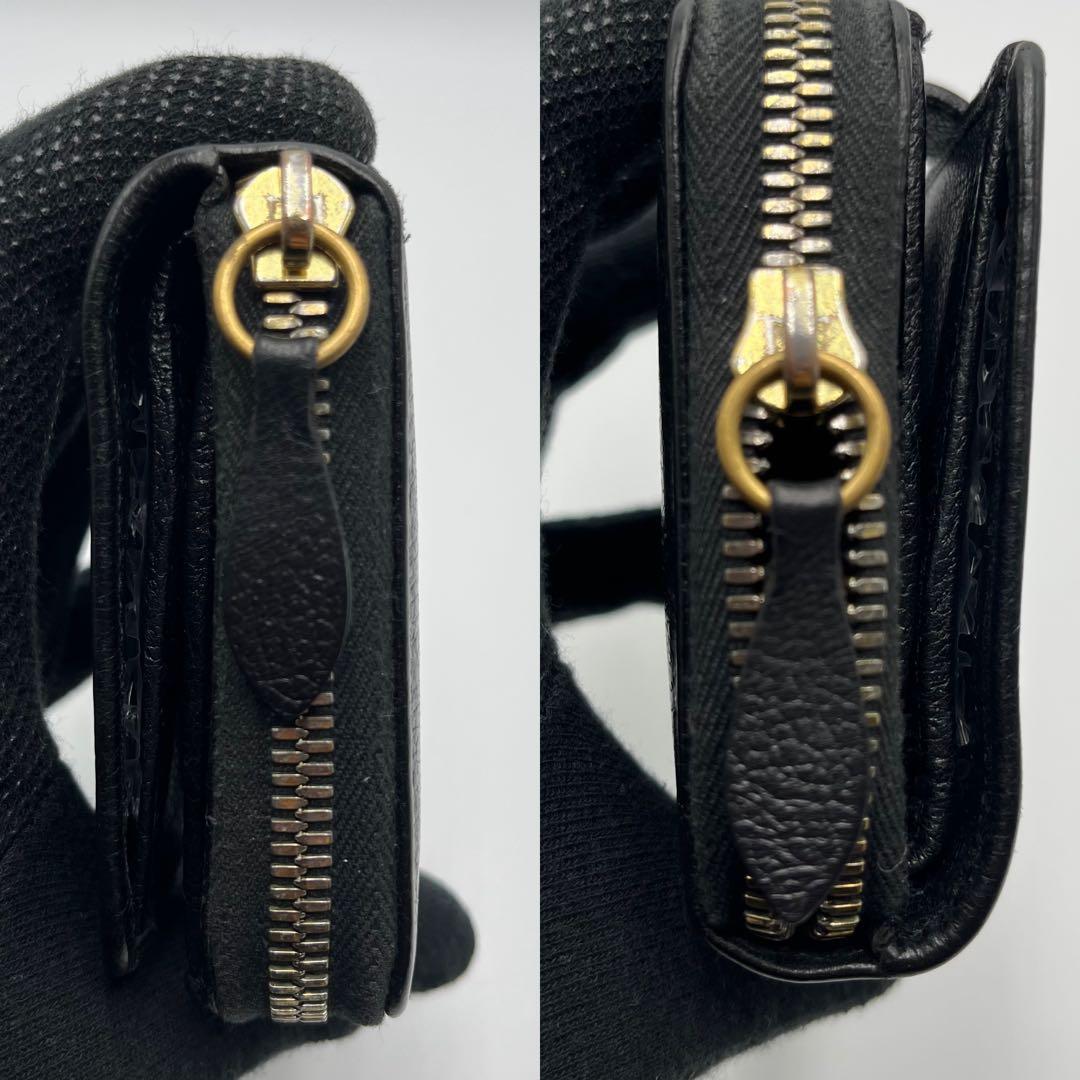 大人気✨ イルビゾンテ 二つ折り財布 ブラック レザー シボ 金ボタン