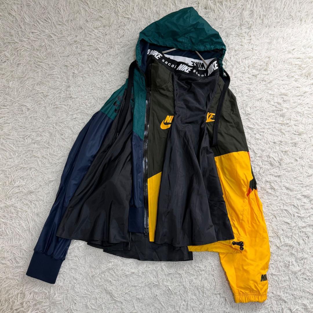 16980✨NIKE sacai 再構築 ドッキング パーカー スカート ロゴ