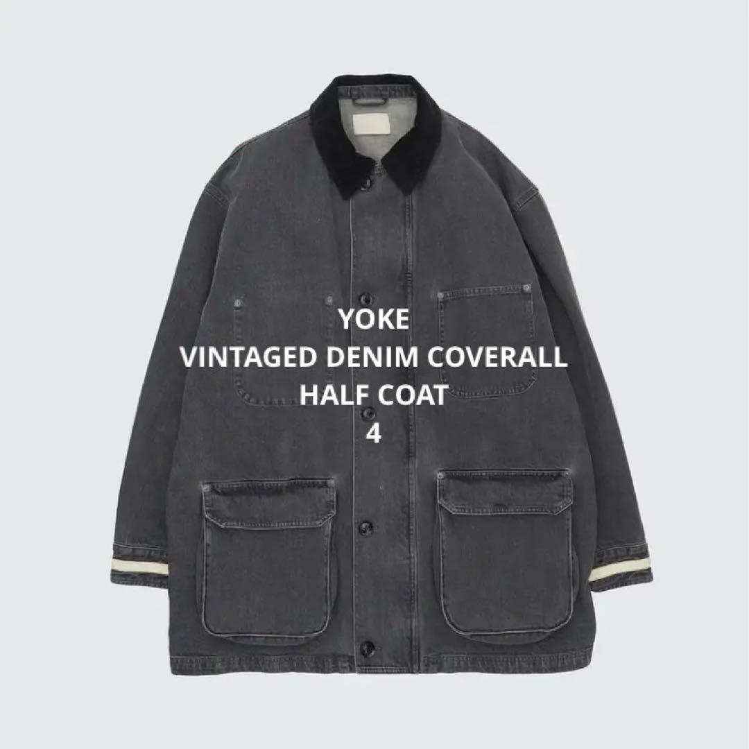 ジャケット・アウター YOKE VINTAGED DENIM COVERALL HALF COAT