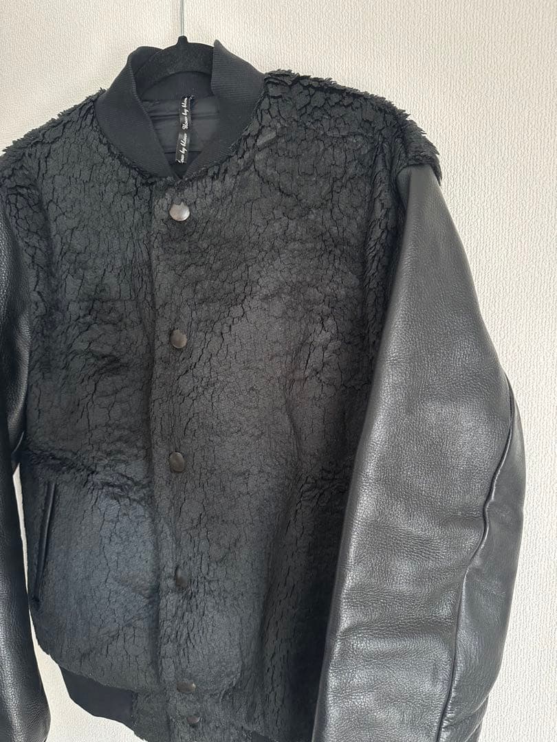 ジャケット・アウター leather switch crush boa stadium jacket