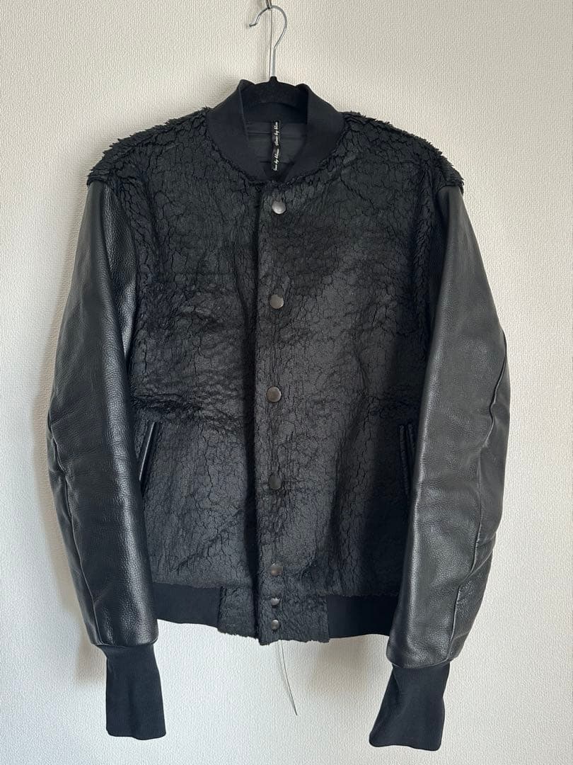ジャケット・アウター leather switch crush boa stadium jacket