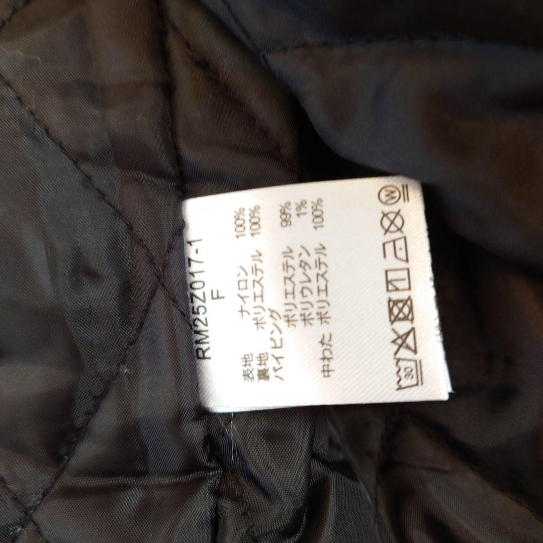 ブラック キルティング ロングコート