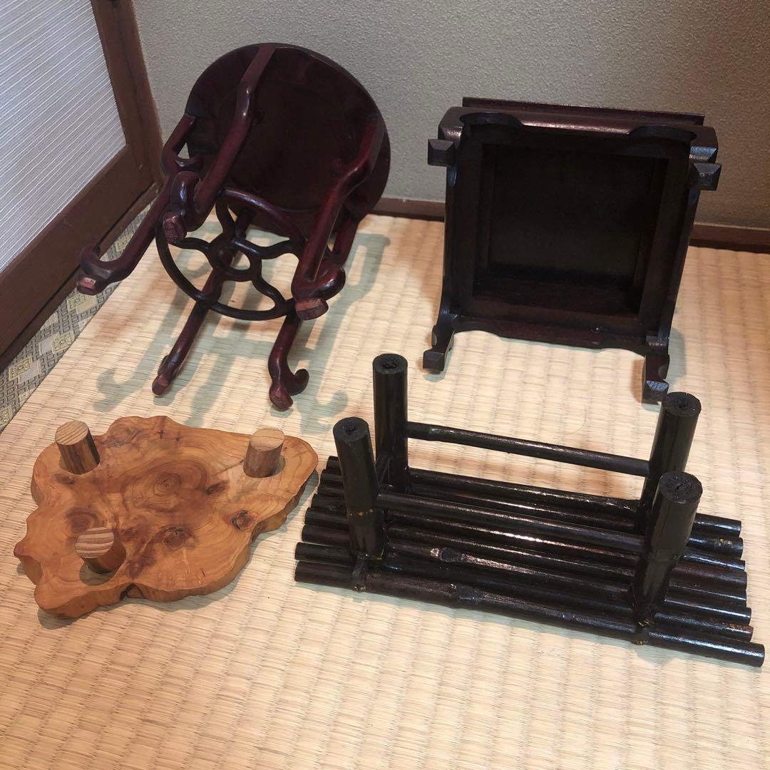 ミニ花台 盆栽台 香炉台 飾り台 4個セット