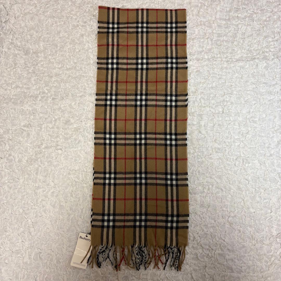 新品　未使用　バーバリー　ノバチェック　ウール　マフラー　ベージュ