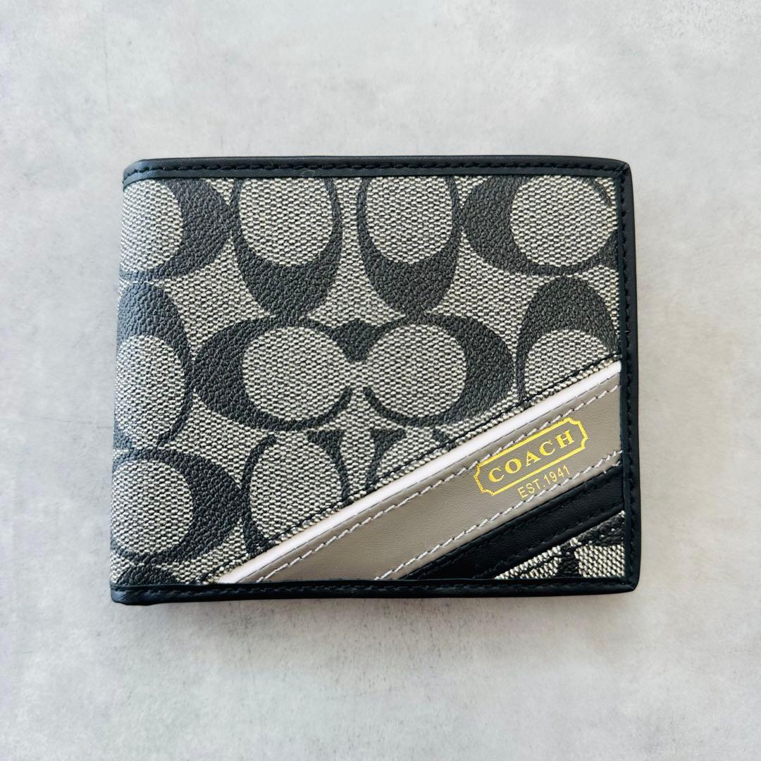 未使用✨COACH ヘリテージ ストライプ  ウォレット 二つ折り財布