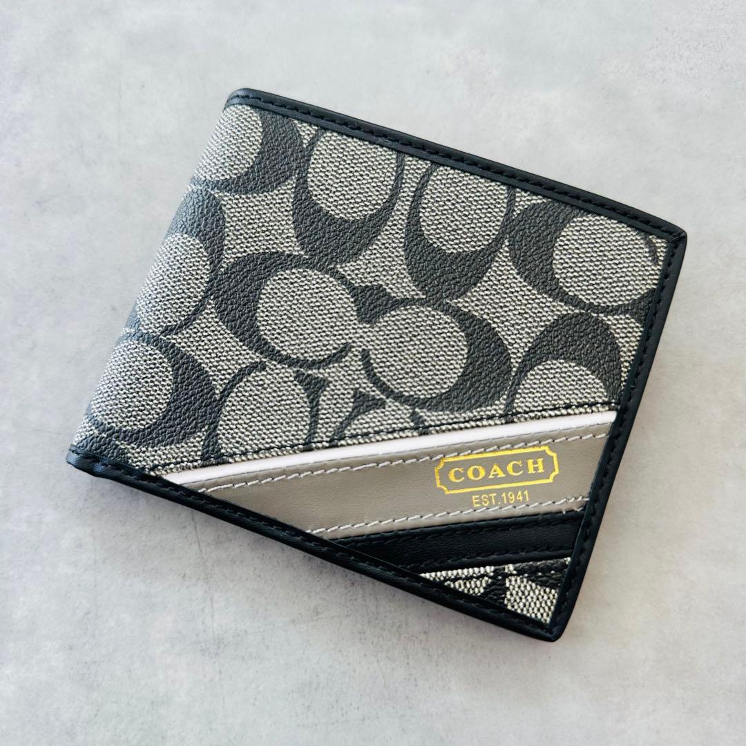 未使用✨COACH ヘリテージ ストライプ  ウォレット 二つ折り財布