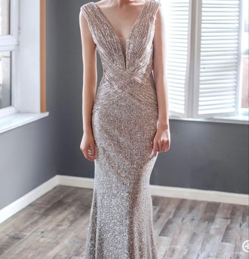 フィッシュテールスパンコールドレスD1272