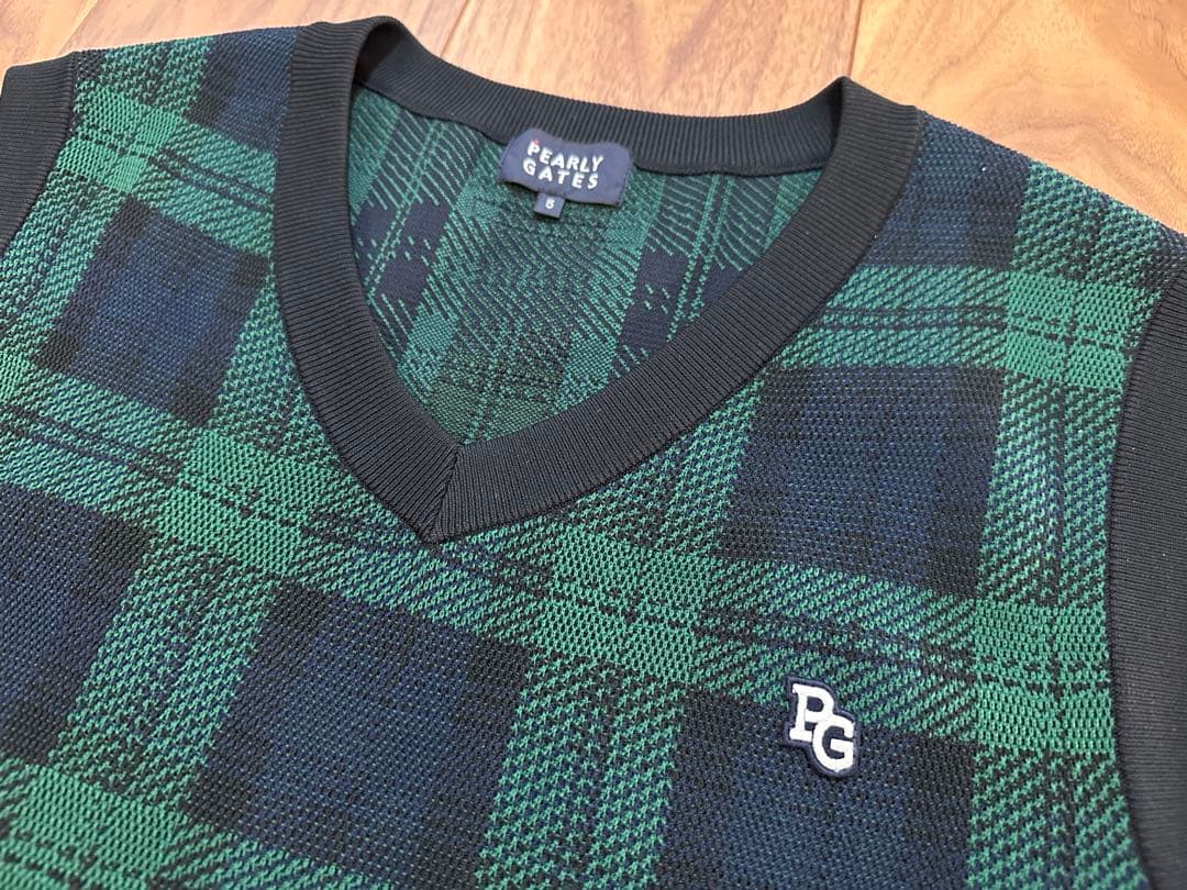 パーリーゲイツ　ベスト　サイズ５　ブラックウォッチ　メンズ