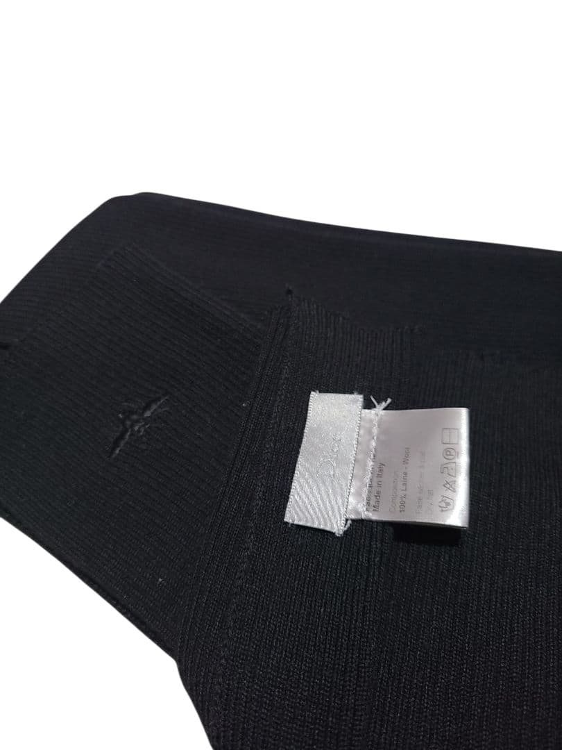 Dior Homme ブラック ウールマフラー