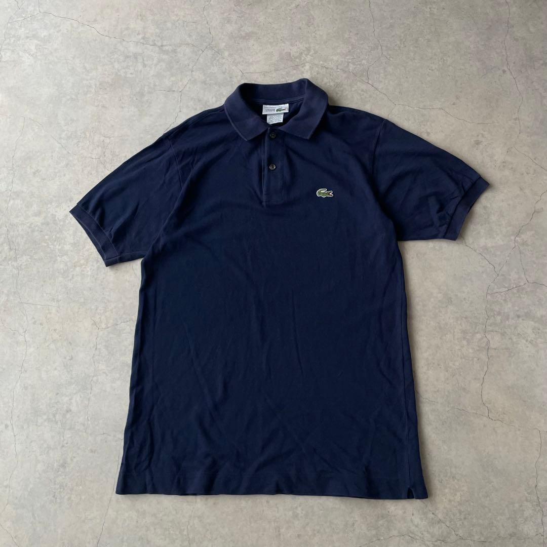 80's LACOSTE ラコステ ポロシャツ ネイビー フランス製