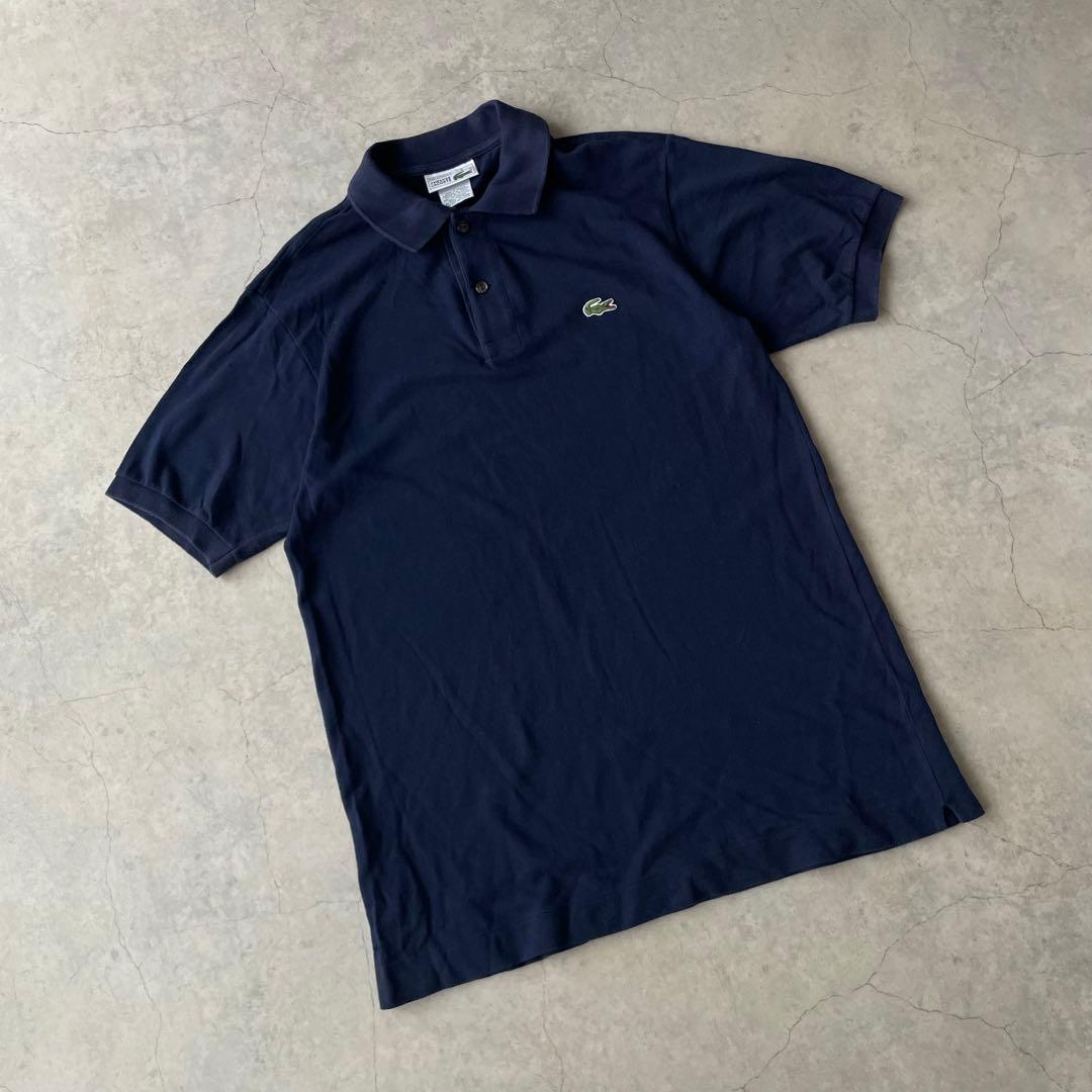80's LACOSTE ラコステ ポロシャツ ネイビー フランス製