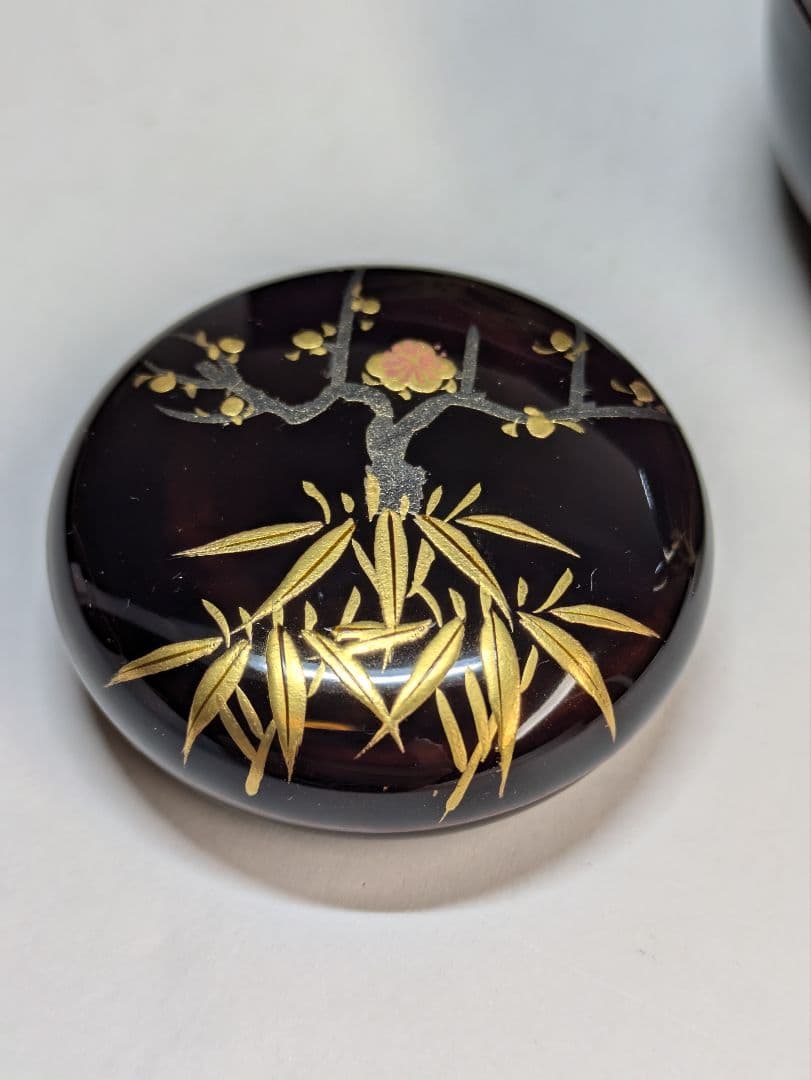 茶箱　梅笹文様　茶道具　平棗　茶せん筒　香合　骨董　光琳蒔絵　輪島塗