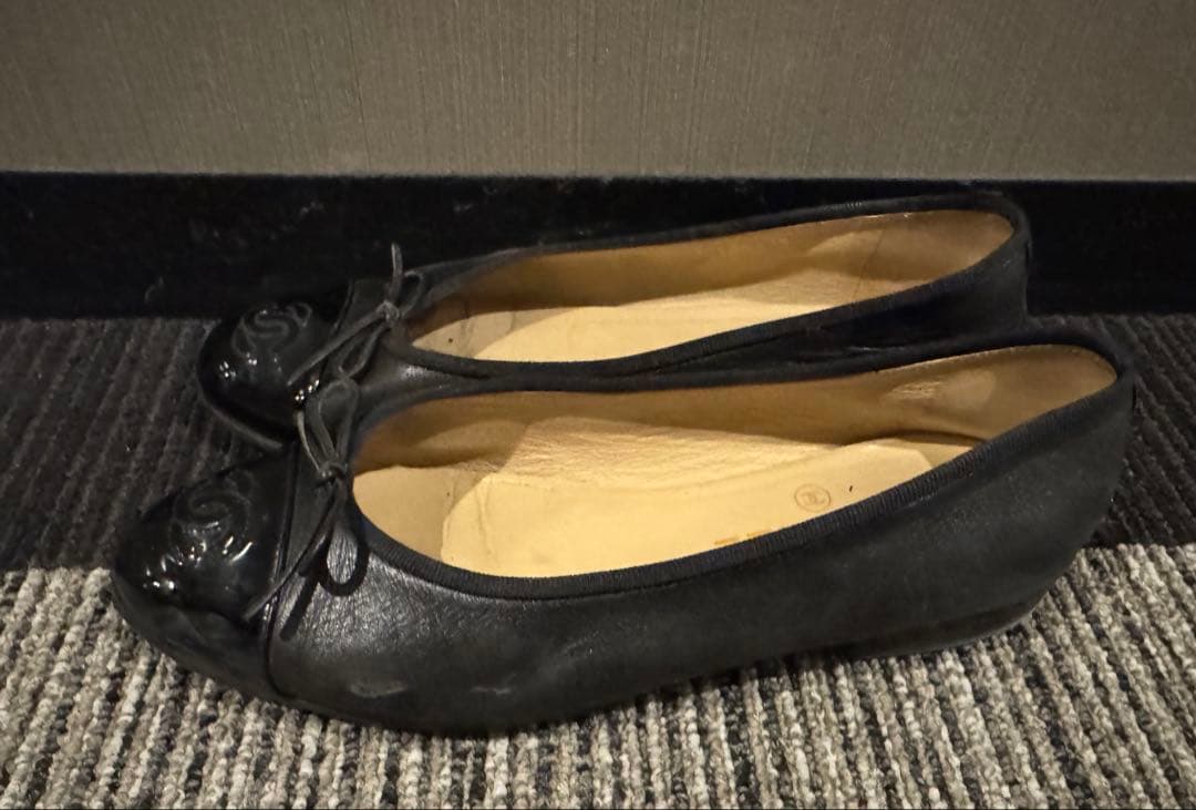 CHANEL シャネル フラットシューズ 37ブラック