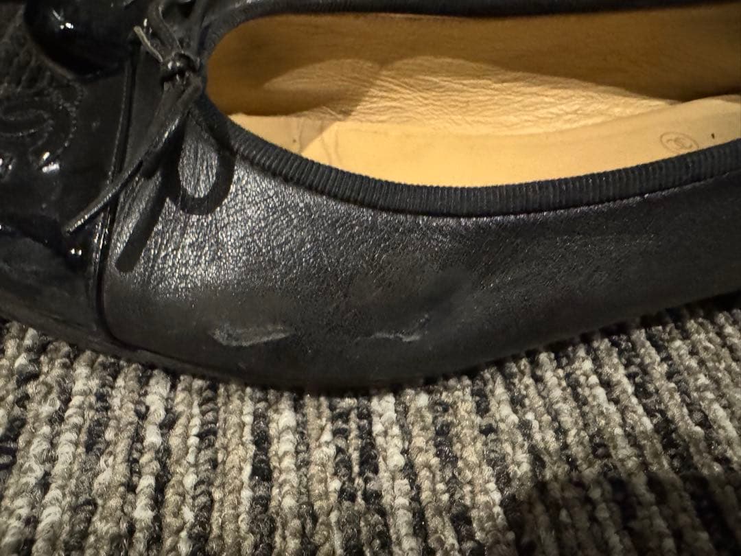 CHANEL シャネル フラットシューズ 37ブラック