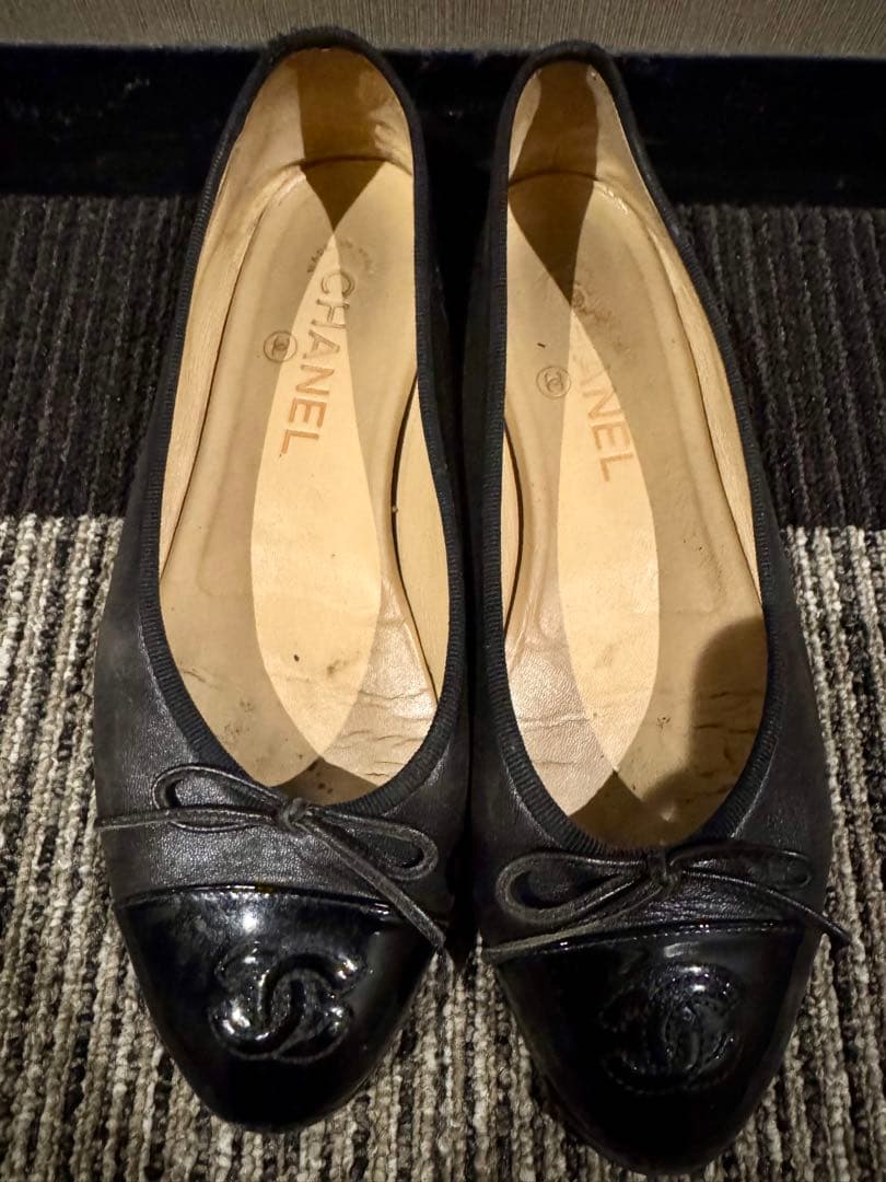 CHANEL シャネル フラットシューズ 37ブラック