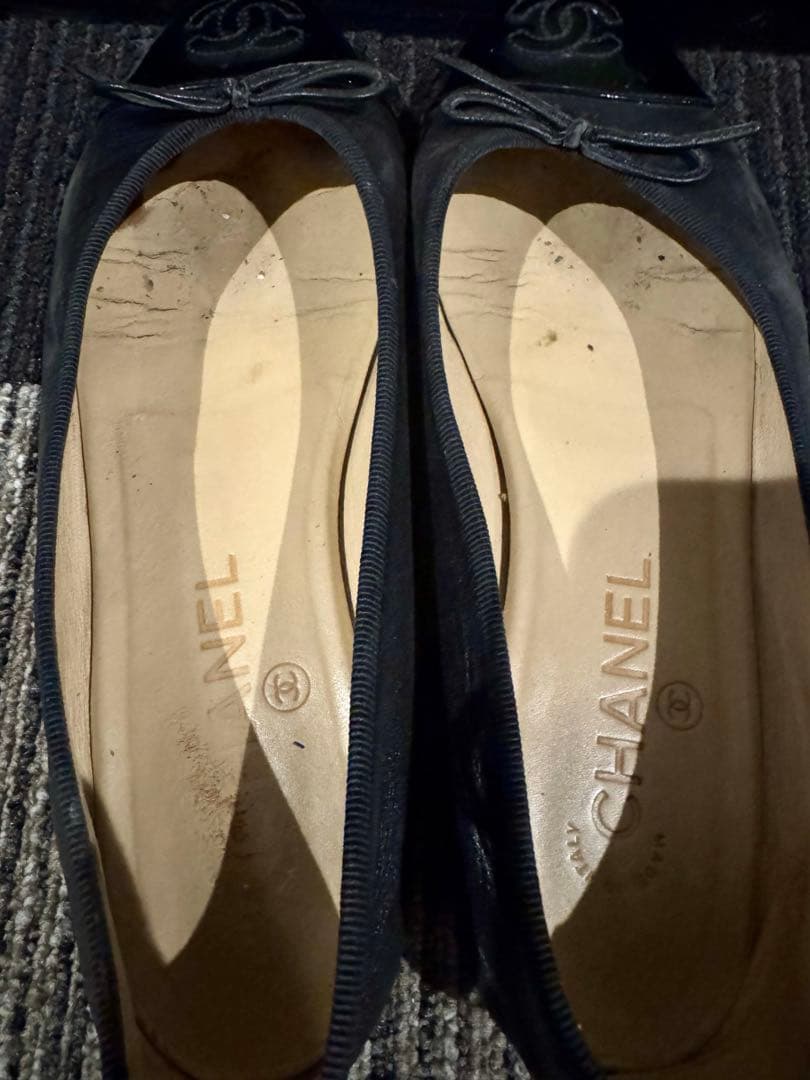 CHANEL シャネル フラットシューズ 37ブラック