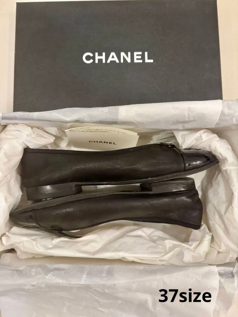 CHANEL シャネル フラットシューズ 37ブラック