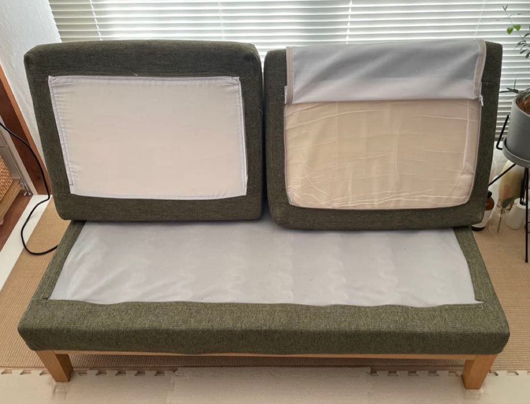 ニトリ 2人掛けソファ オリーブ