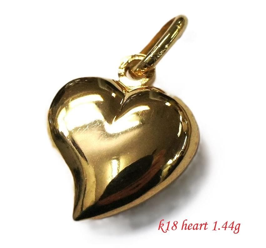 18K ゴールド ハート ペンダントトップ チャーム 1.44g ITALY
