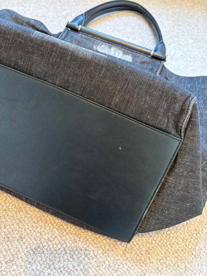 希少　Max Mara マックスマーラ　デニム地　ペイント　トートバッグ