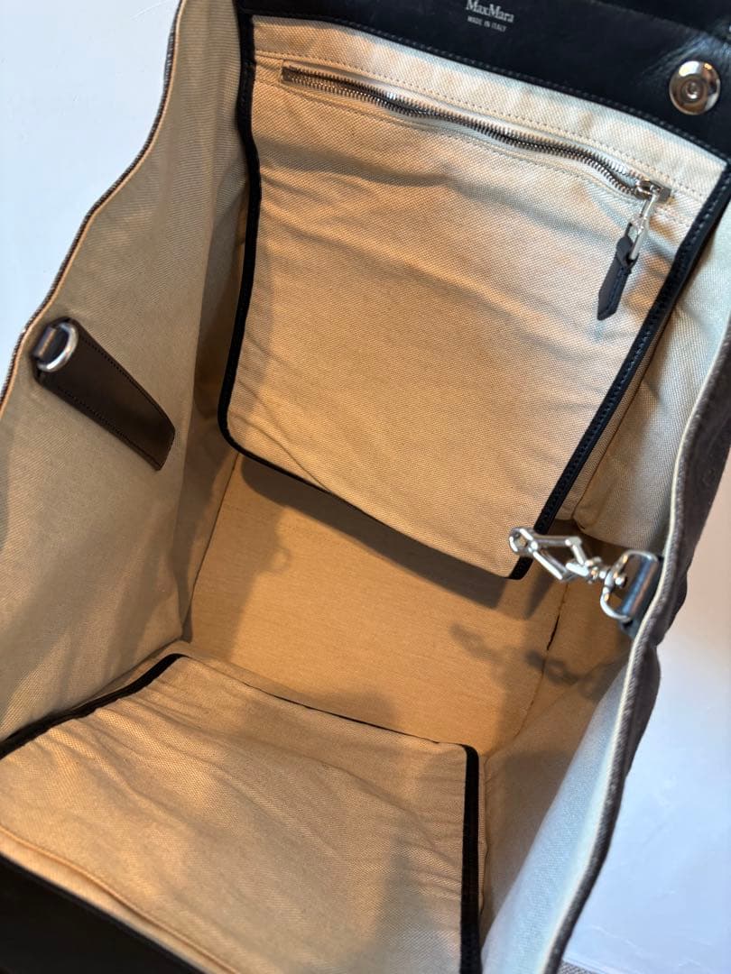 希少　Max Mara マックスマーラ　デニム地　ペイント　トートバッグ