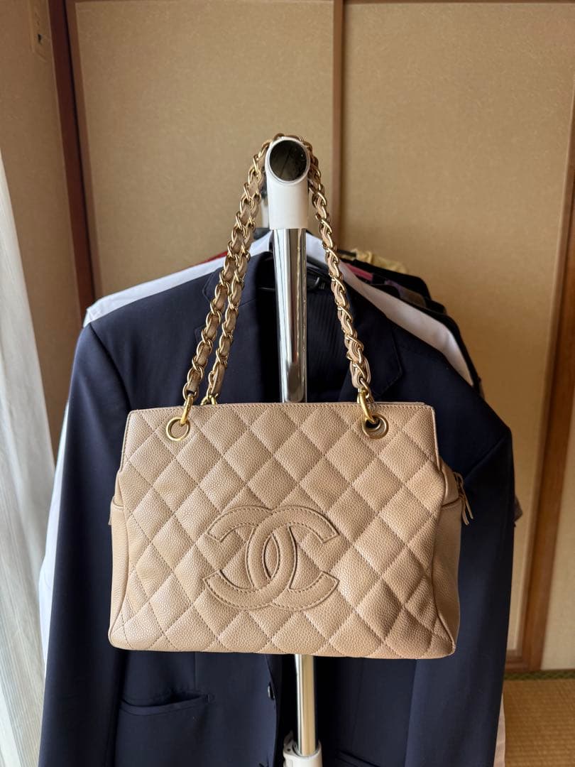CHANEL シャネル マトラッセ PST キャビアスキン ベージュ希少カラー