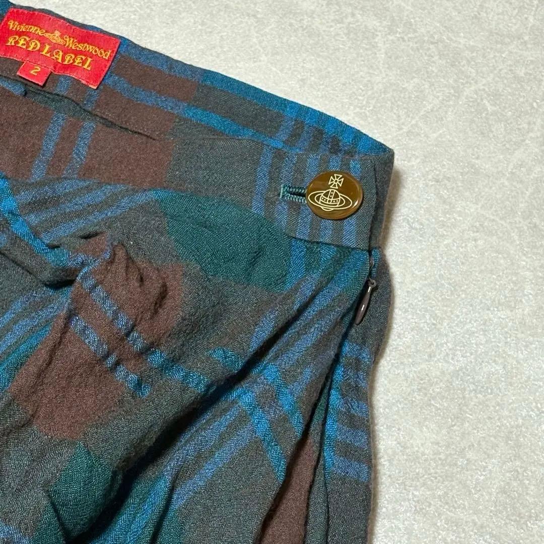 日本製 ヴィヴィアンウエストウッド タータンチェック 変形 スカート オーブ