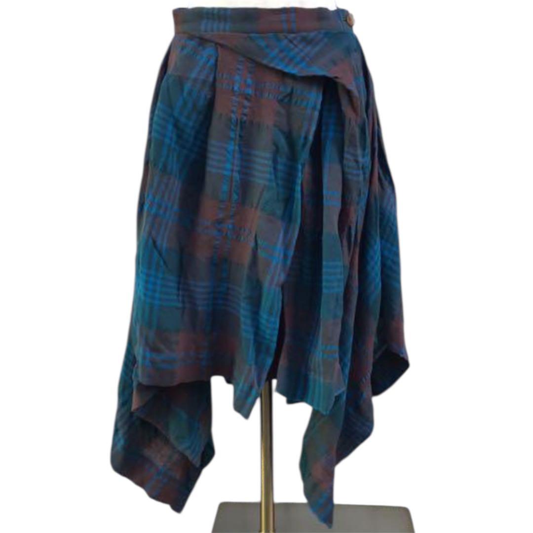 日本製 ヴィヴィアンウエストウッド タータンチェック 変形 スカート オーブ