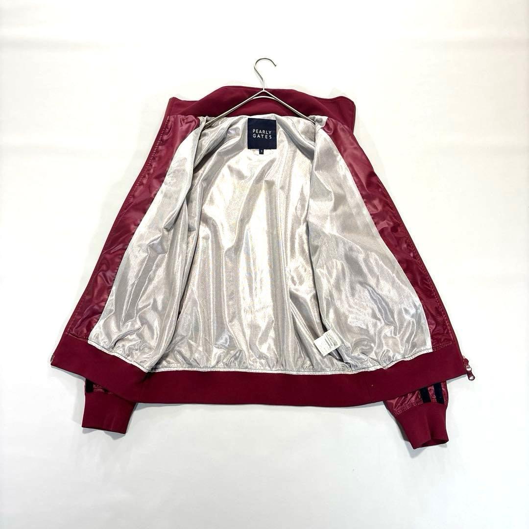 パーリーゲイツ　蓄熱　ブルゾン　ダブルジップ　ボルドー　ワインレッド　3/S