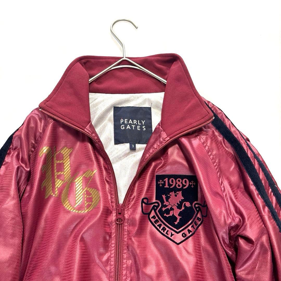 パーリーゲイツ　蓄熱　ブルゾン　ダブルジップ　ボルドー　ワインレッド　3/S