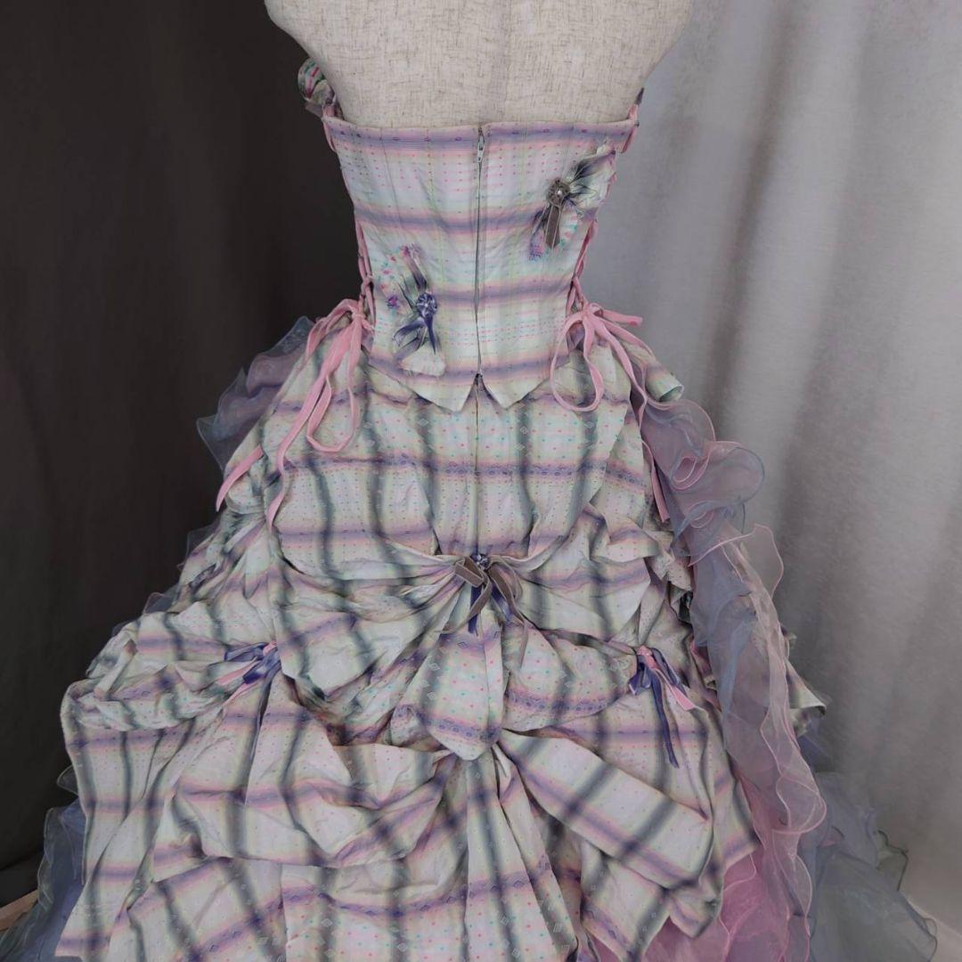 7-9号★NICE CLAUP★サイド編み上げカラードレス