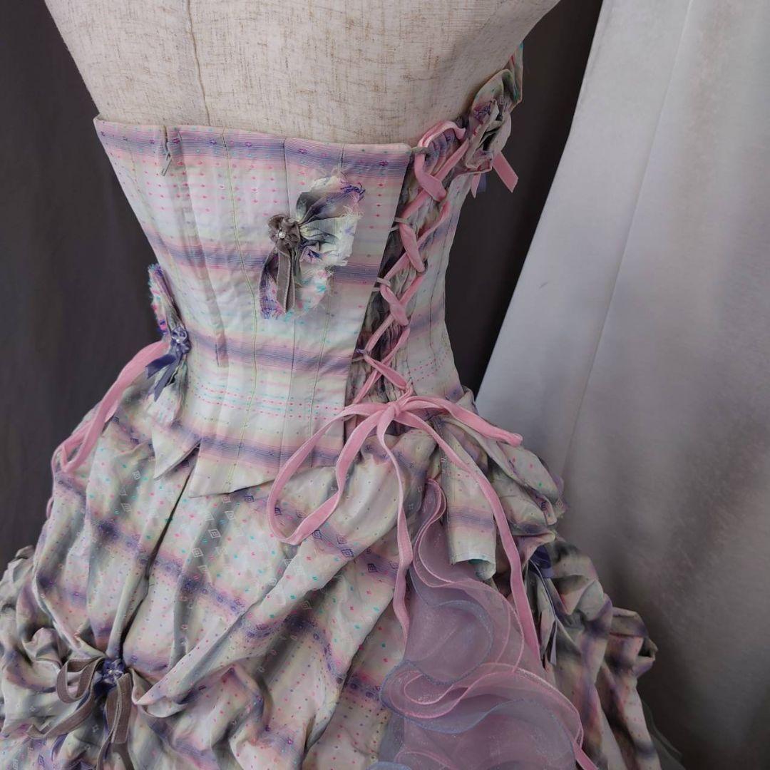 7-9号★NICE CLAUP★サイド編み上げカラードレス