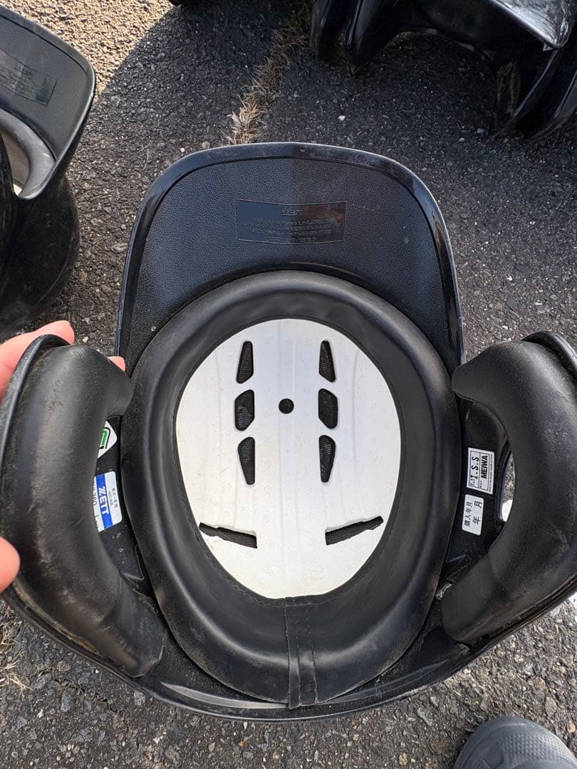 軟式野球用ヘルメット7式、ケース付き