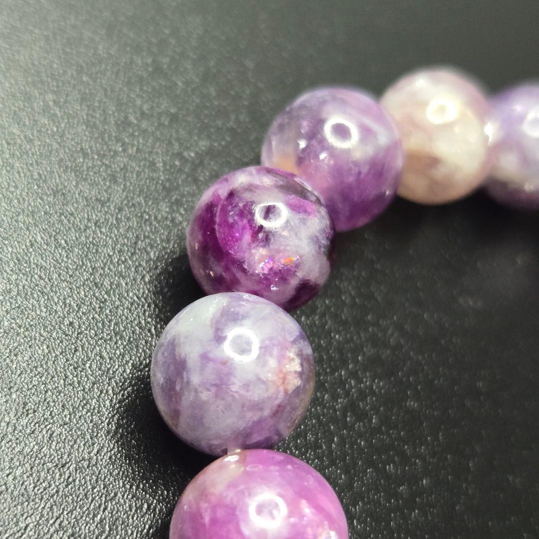 【希少石/最強品質】MIXレピドライトシリカ＊約11mm＊　天然石ブレスレット