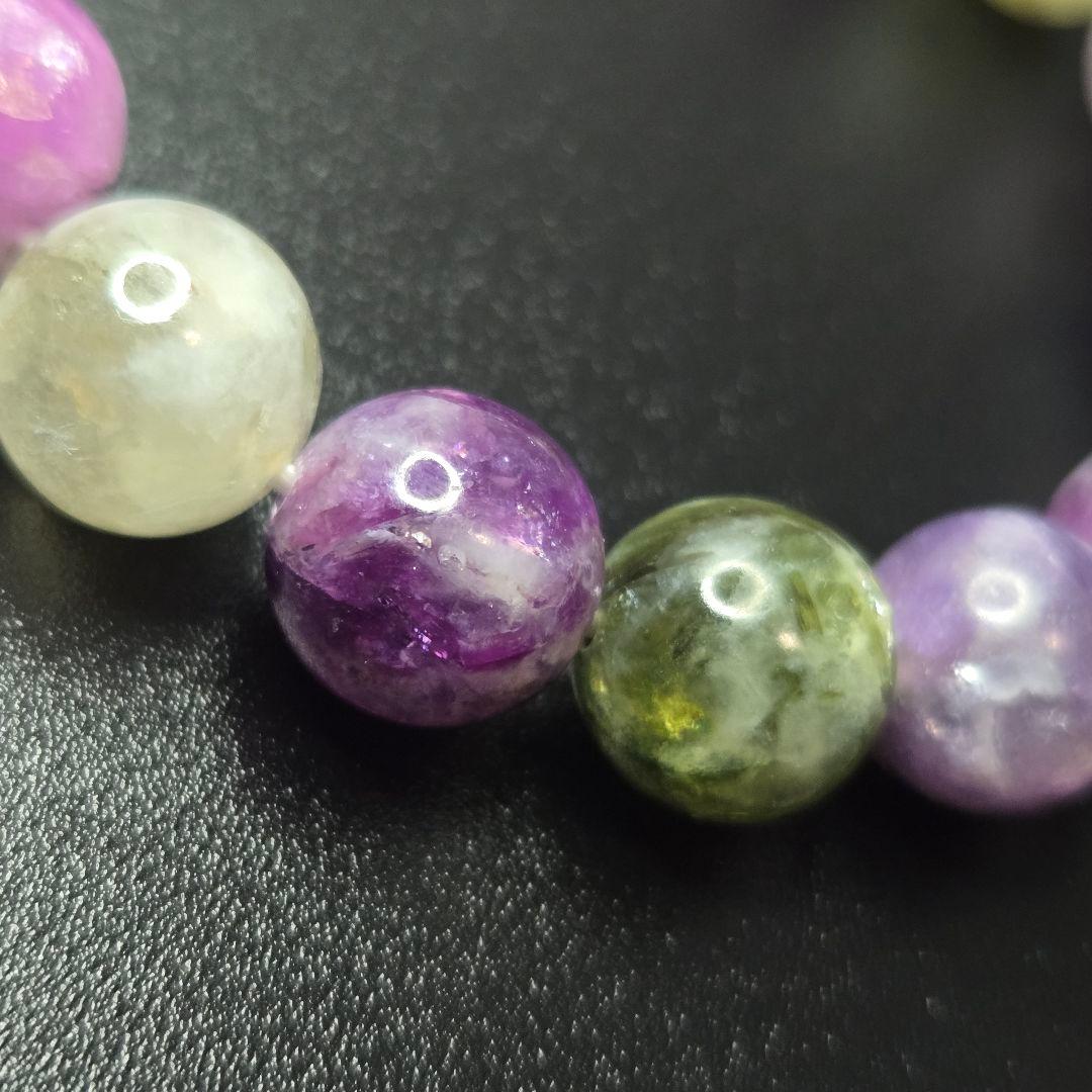 【希少石/最強品質】MIXレピドライトシリカ＊約11mm＊　天然石ブレスレット