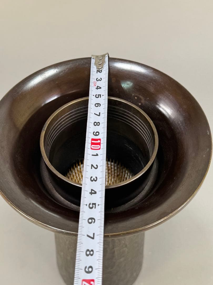 いけばな池坊　松月堂古流　伝統生け花　銅花器　花瓶　剣山た付き