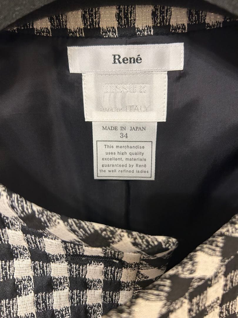 René チェック柄 ワンピース 34サイズ