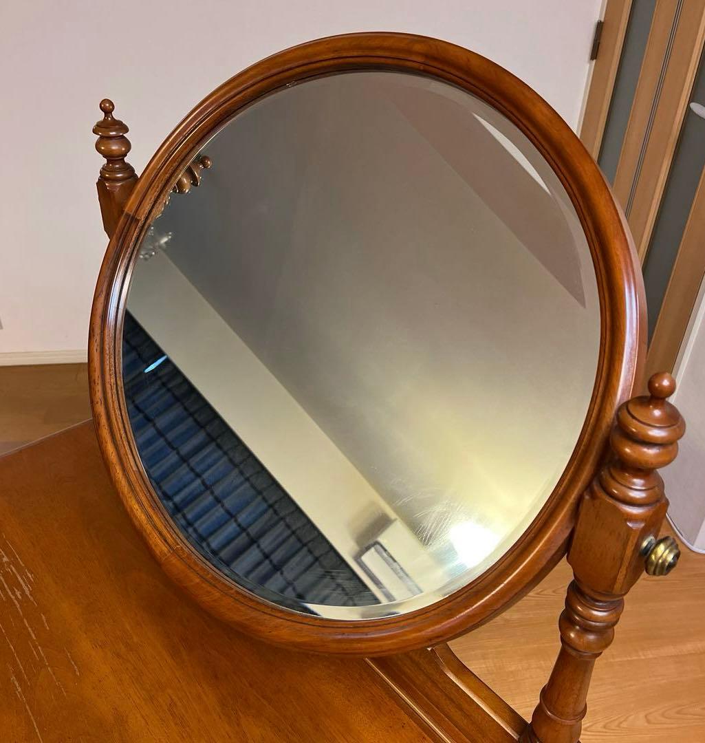 横浜ダニエル 木製ドレッサー・鏡台 ブラウン