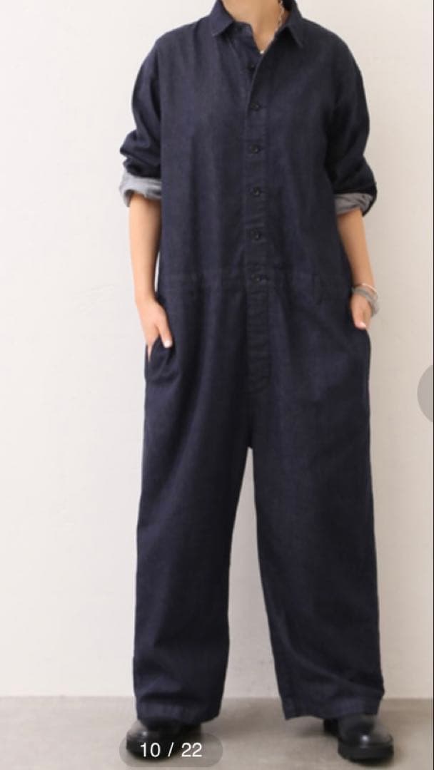 ジャーナルスタンダードラックス　8OZデニム テーパーオールインワン