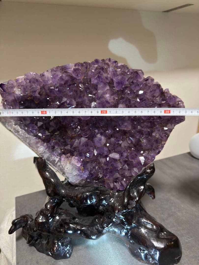 ​✨超特大・金運爆上げ✨【台座付】タイチンルチル アメジストクラスター 原石
