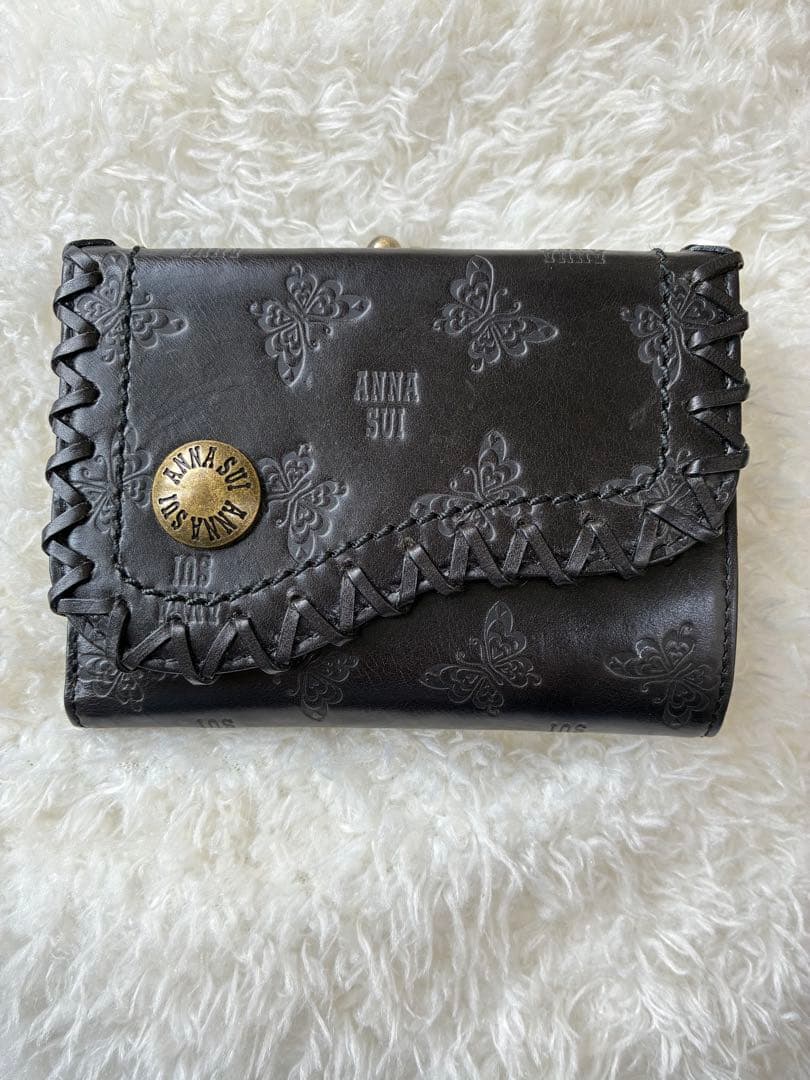 st◡̈⃝︎【新品】【希少品】ANNA SUI がま口　折り財布 ブラック