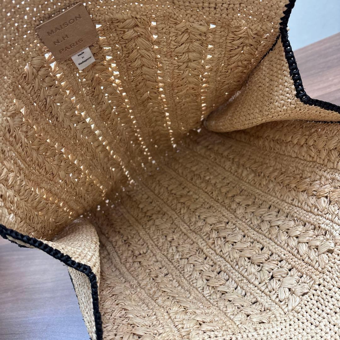 MAISON N.H PARIS バイカラー スクエア ハンドバッグ