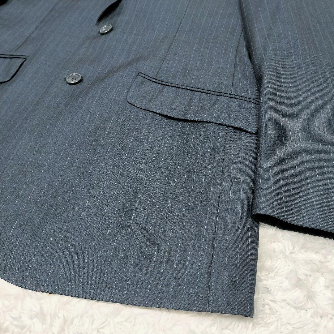 ポールスミス 花柄 ネイビーグレー ストライプ テーラードジャケット 派手