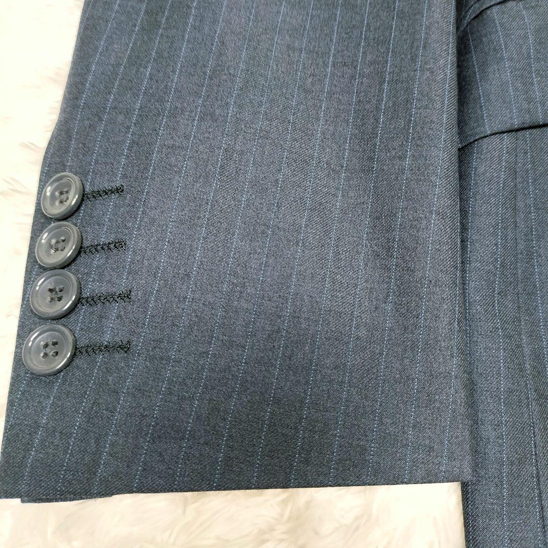 ポールスミス 花柄 ネイビーグレー ストライプ テーラードジャケット 派手