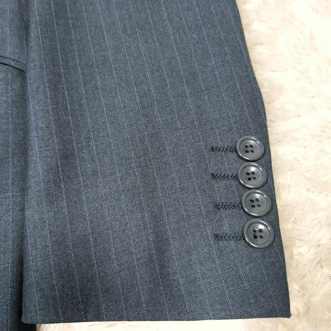 ポールスミス 花柄 ネイビーグレー ストライプ テーラードジャケット 派手