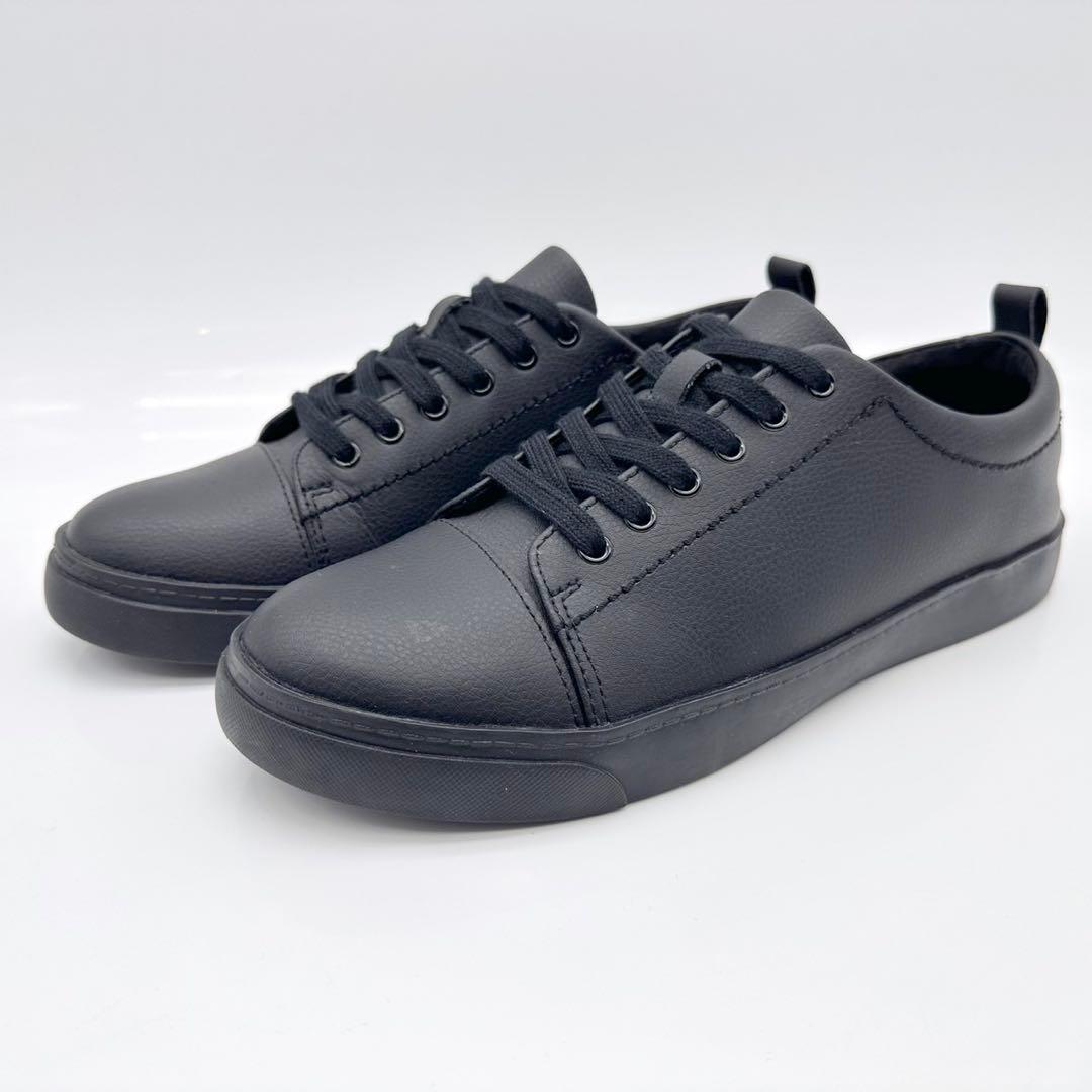 クラークス グローブ エコー ブラック レザー調 スニーカー 24.5cm