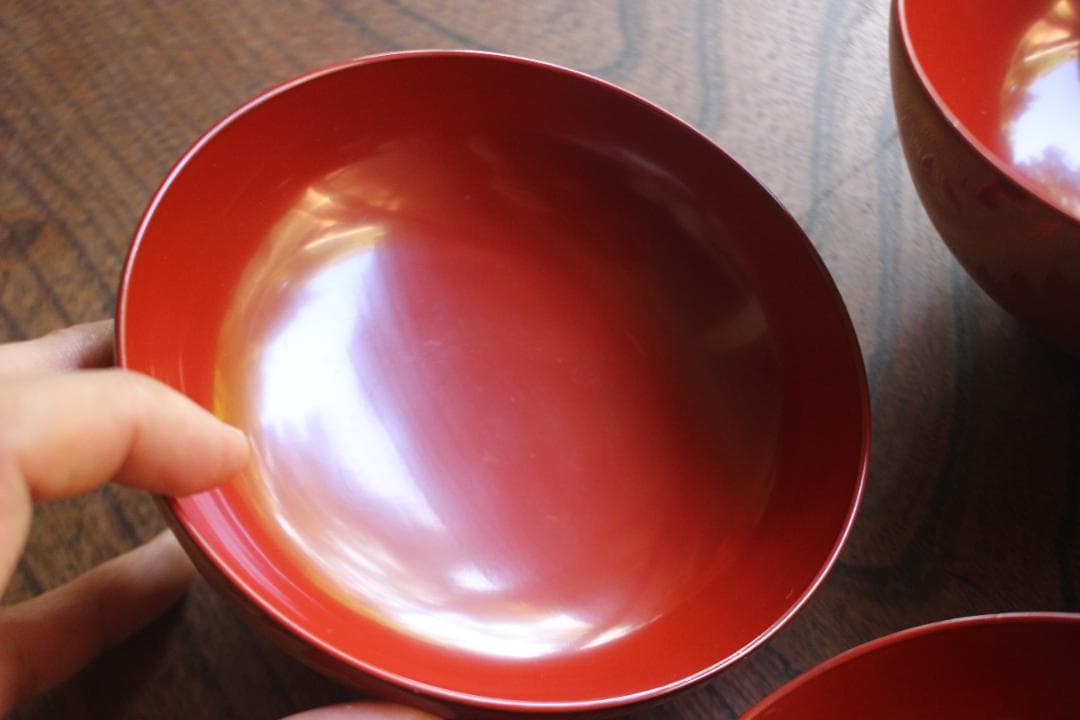 時代逸品！上質朱漆に極上鳳凰沈金蒔絵の映える大椀2点（検輪島塗雑煮椀煮物椀