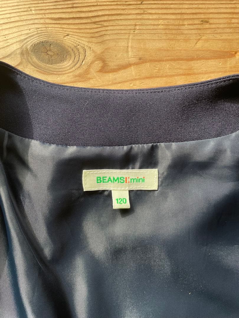 beams mini ネイビー　グレー　120cm セレモニー　ワンピース