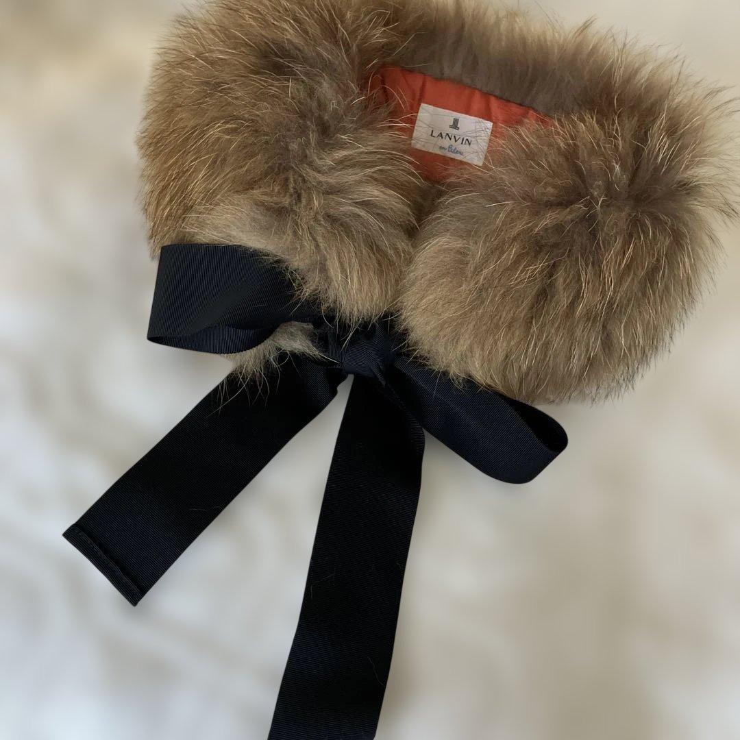 ファー付きベージュウールコート